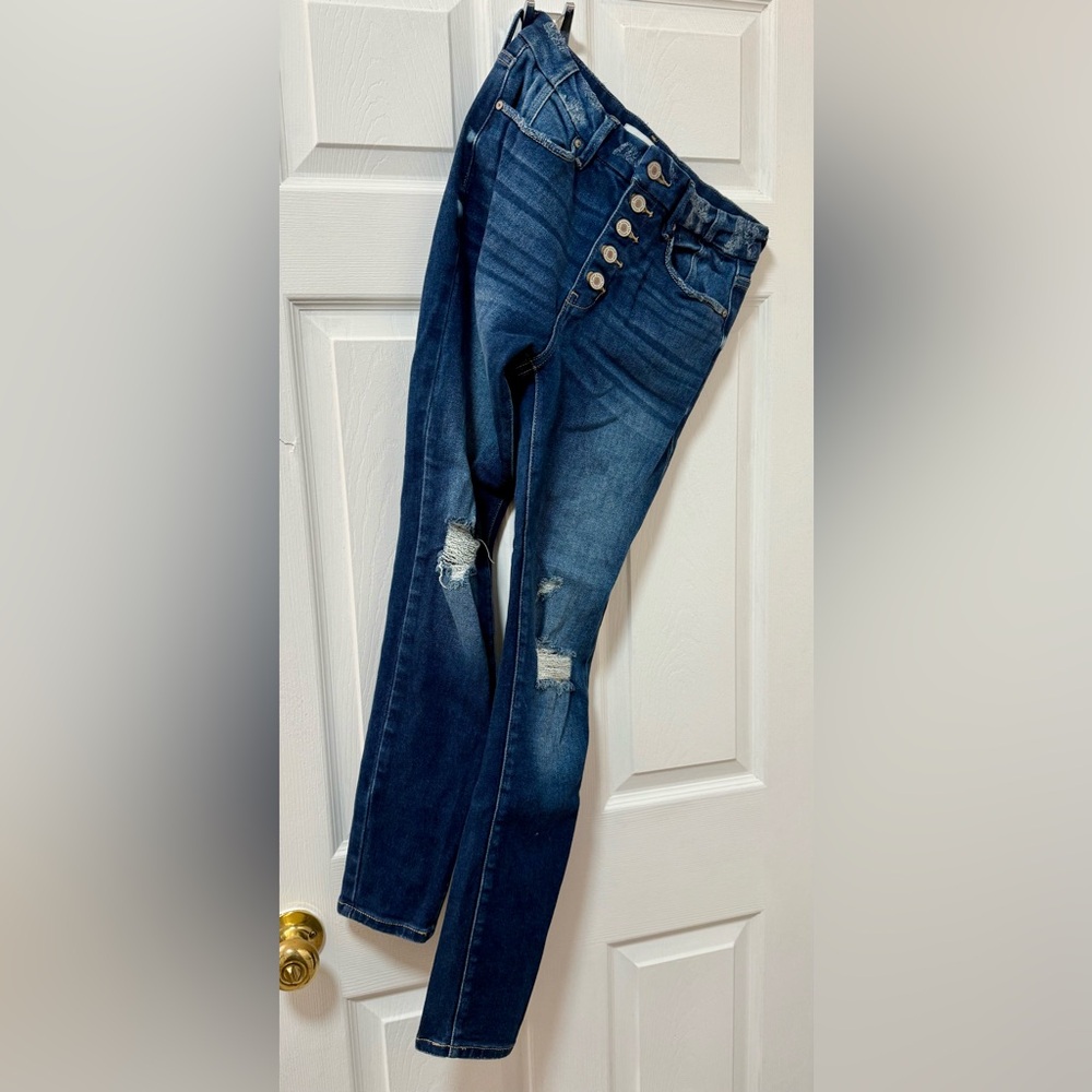 KanCan Dark Blue Distressed Skinny Jeans